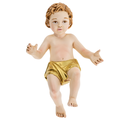 Statua Gesu' Bambino in polvere di marmo colorata. Altezza 20 cm