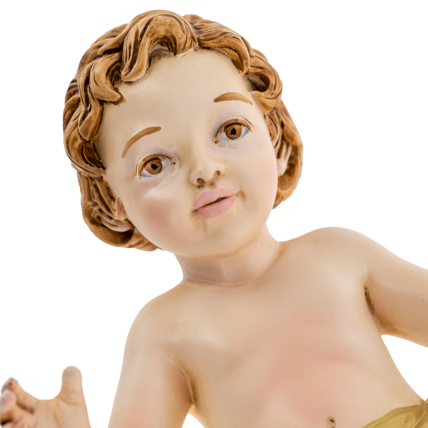 Statua Gesu' Bambino in polvere di marmo colorata. Altezza 20 cm