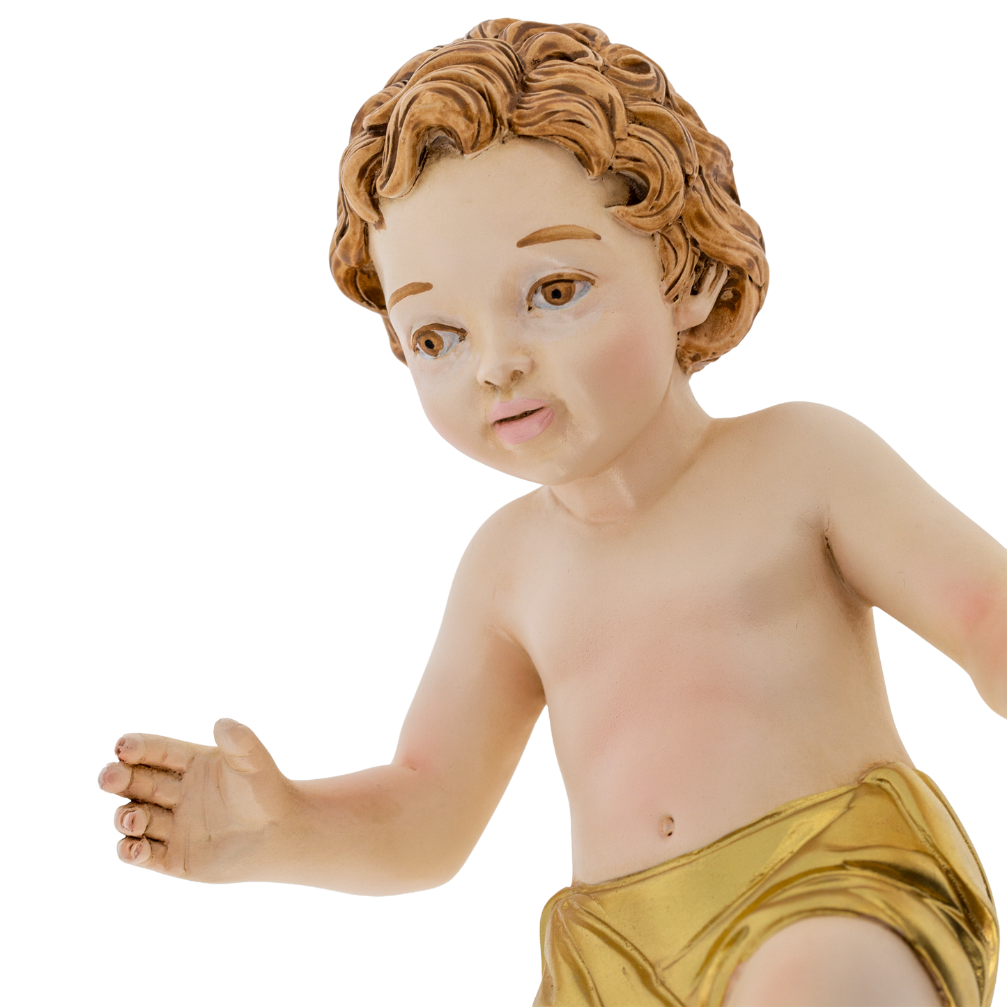 Statua Gesu' Bambino in polvere di marmo colorata. Altezza 20 cm