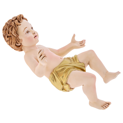 Statua Gesu' Bambino in polvere di marmo colorata. Altezza 20 cm
