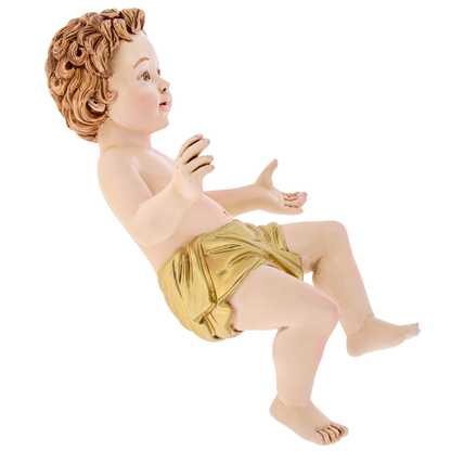 Statua Gesu' Bambino in polvere di marmo colorata. Altezza 20 cm