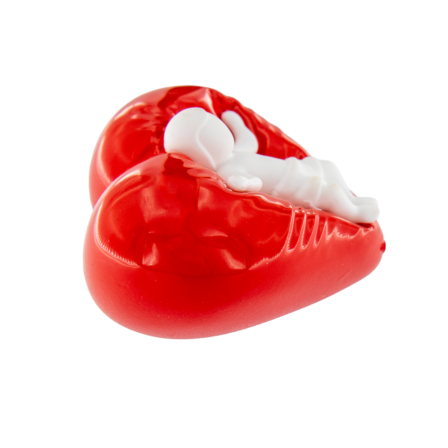 Gesù Bambino su cuore rosso. Dimensioni 5x4 cm