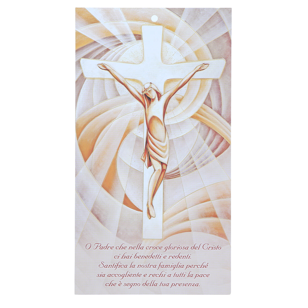 Benedizione con immagine oro a caldo. Immagina Cristo.