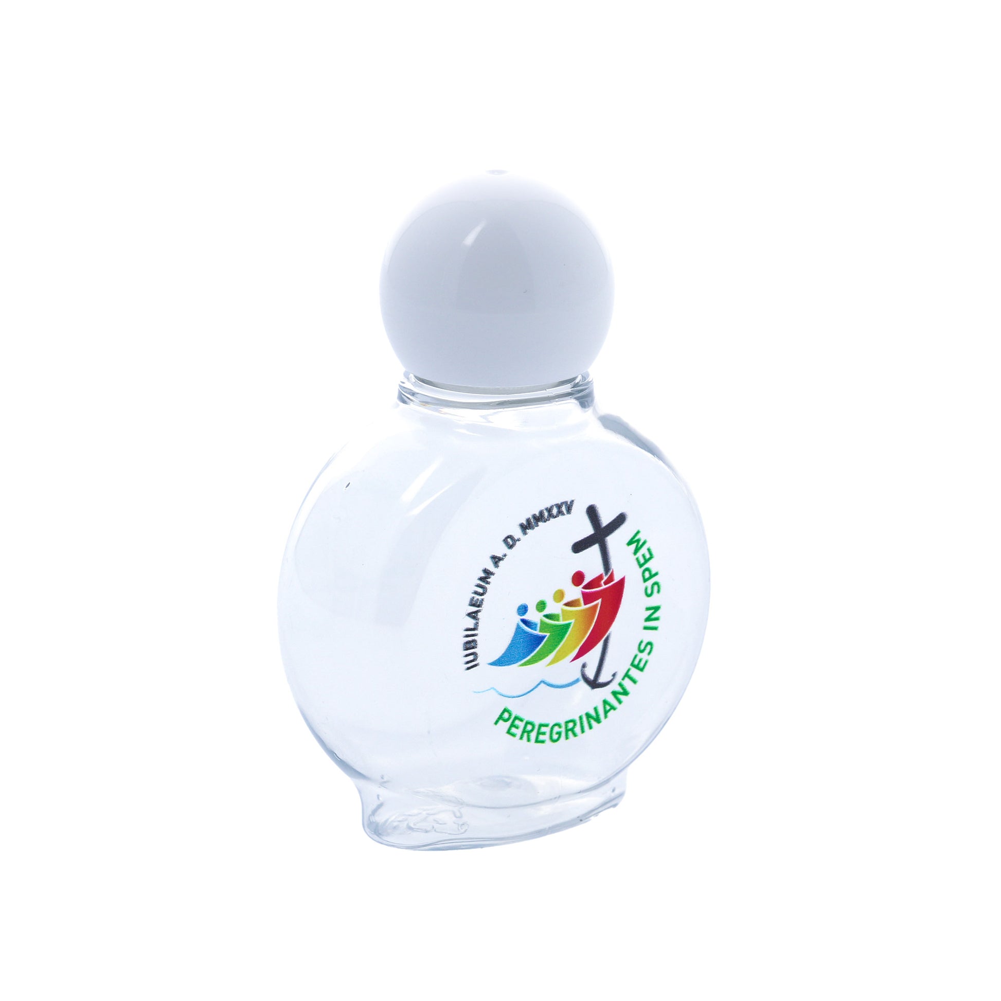 Bottiglietta in plastica per acqua santa con logo del Giubileo. Capienza 40 ml