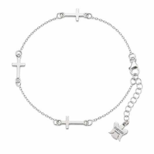 Bracciale con crocette in bronzo