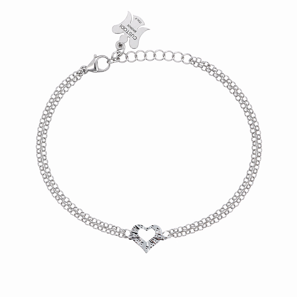 Bracciale Cuore in Bronzo 23 cm