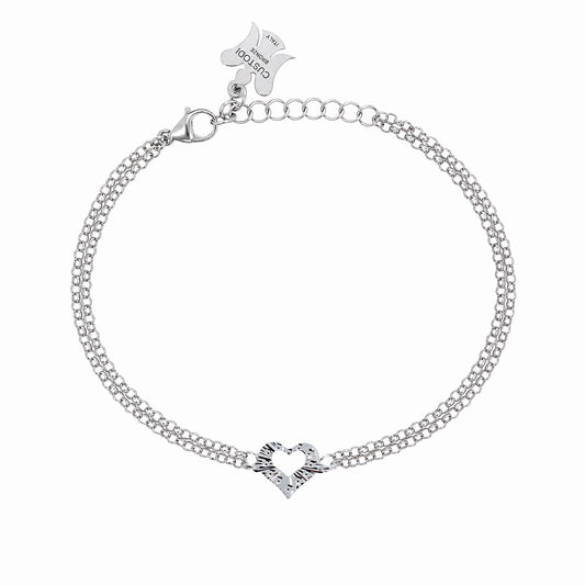 Bracciale Cuore in Bronzo 23 cm