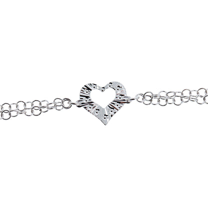 Bracciale Cuore in Bronzo 23 cm