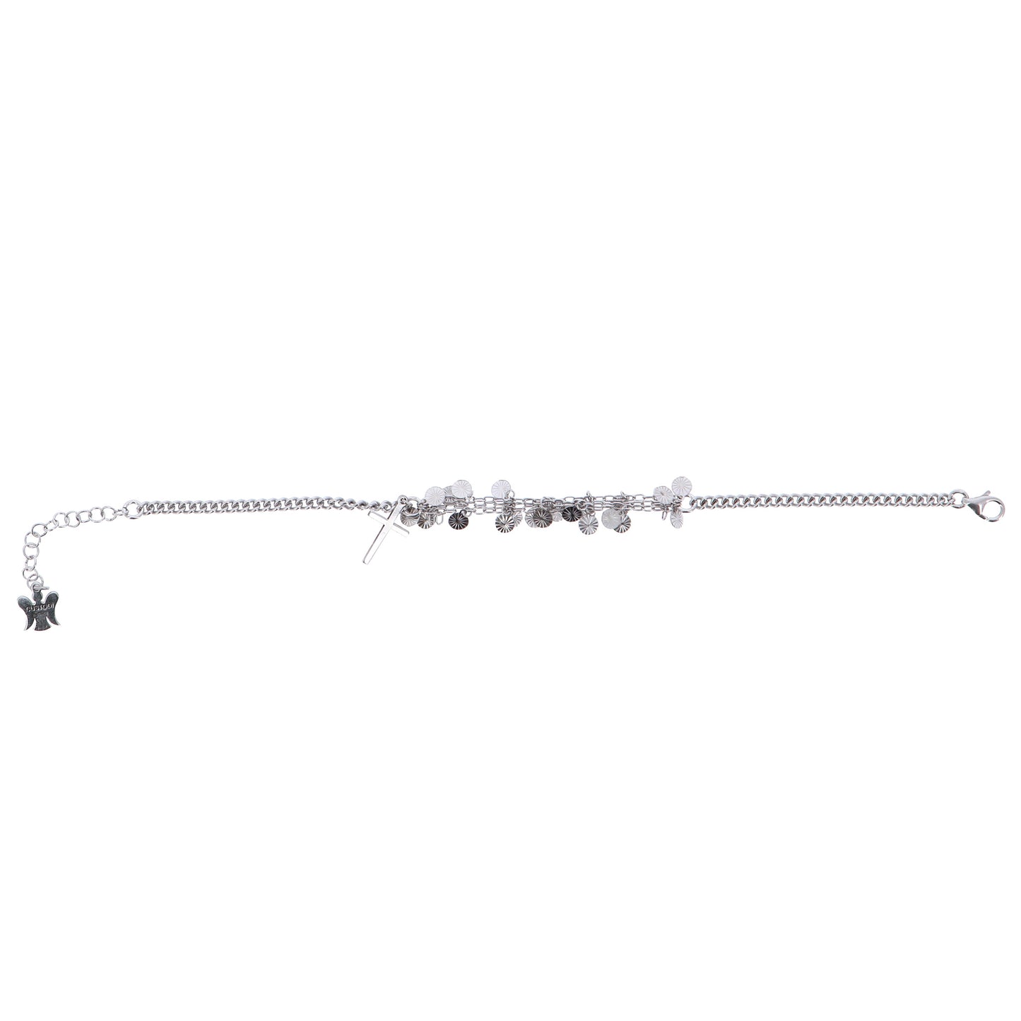 Bracciale Religioso con Croce e Pendenti Multicatena