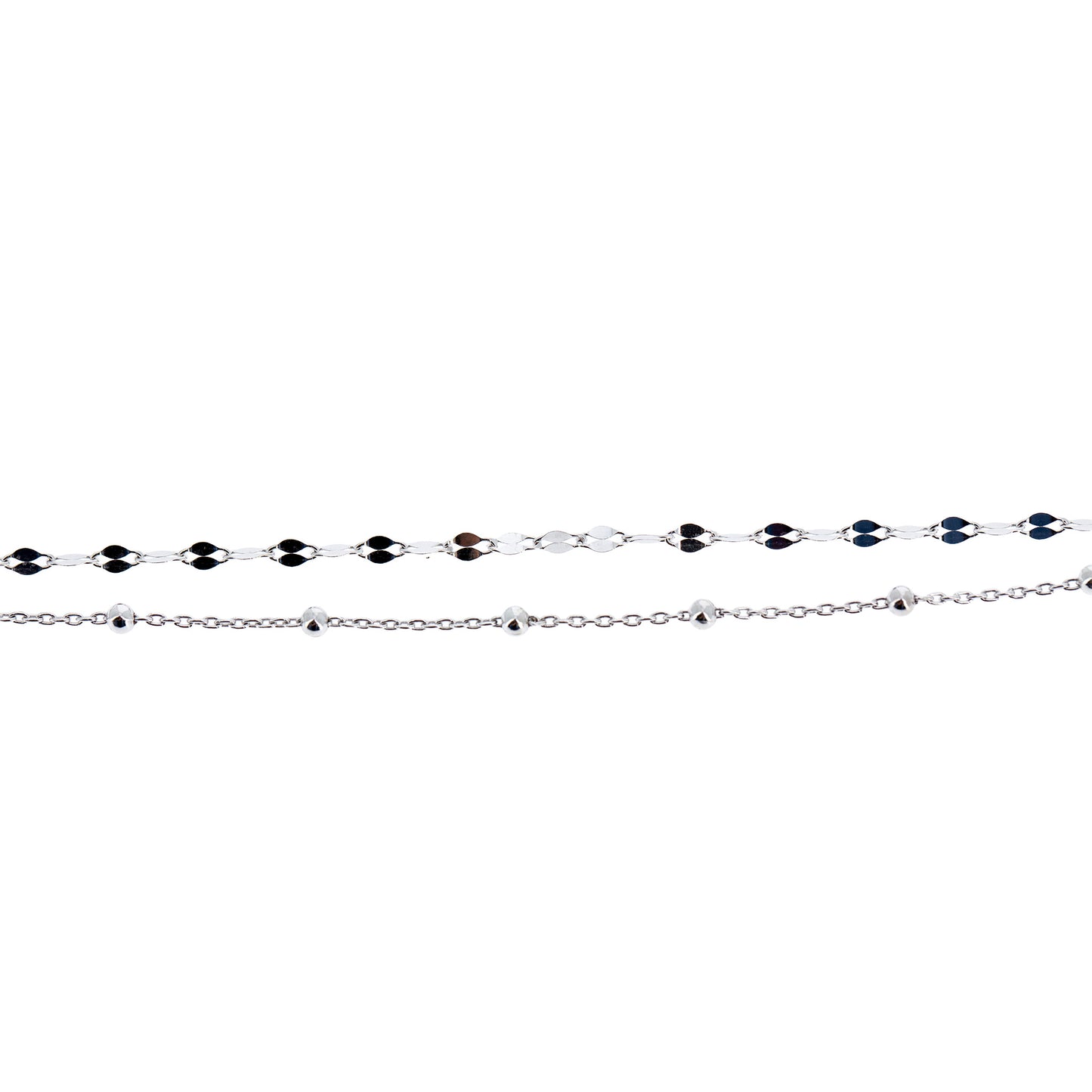 Bracciale doppia catena pallinata e schiacciata in bronzo