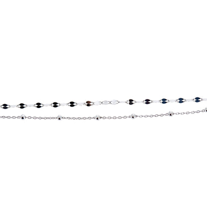 Bracciale doppia catena pallinata e schiacciata in bronzo
