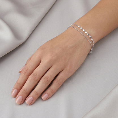 Bracciale doppia catena pallinata e schiacciata in bronzo