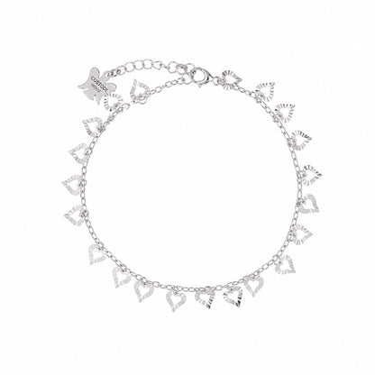 Bracciale Pendenti Cuoricini in Bronzo 21 cm