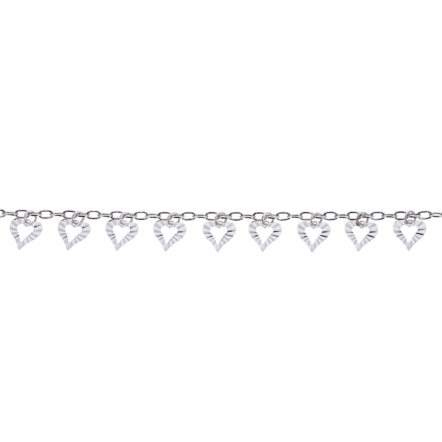 Bracciale Pendenti Cuoricini in Bronzo 21 cm