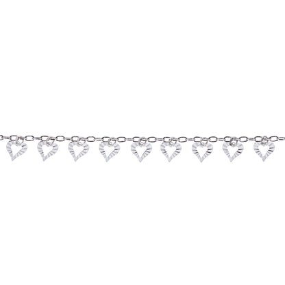 Bracciale Pendenti Cuoricini in Bronzo 21 cm