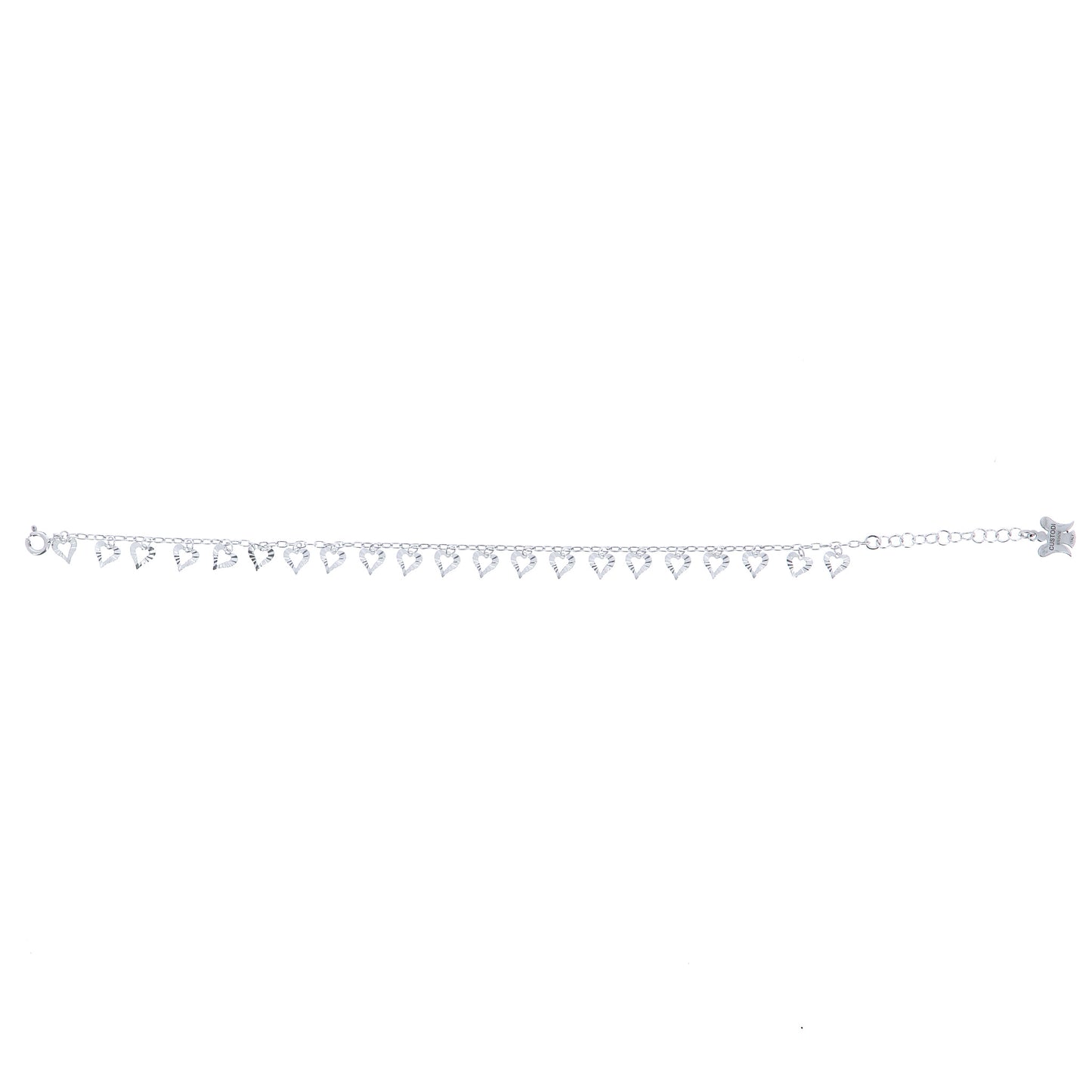 Bracciale Pendenti Cuoricini in Bronzo 21 cm