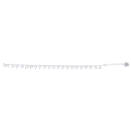 Bracciale Pendenti Cuoricini in Bronzo 21 cm