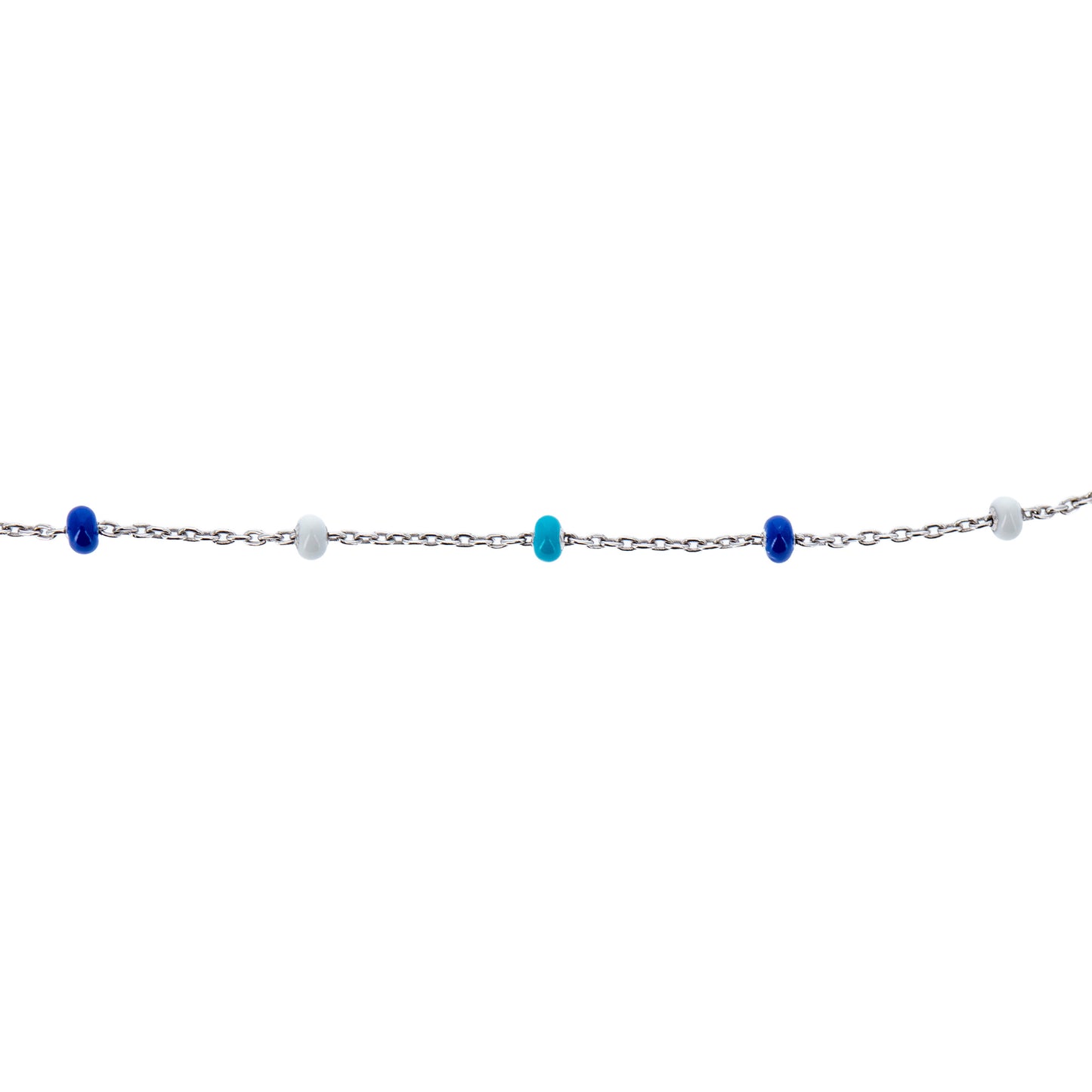 Bracciale bimbo/a celeste, blu e bianco in bronzo