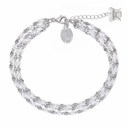 Bracciale tre Fili Catena Schiacciata Bronzo 21 cm