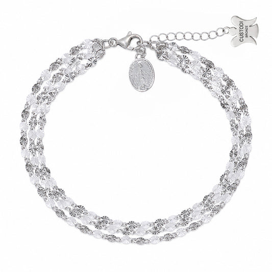 Bracciale tre Fili Catena Schiacciata Bronzo 21 cm