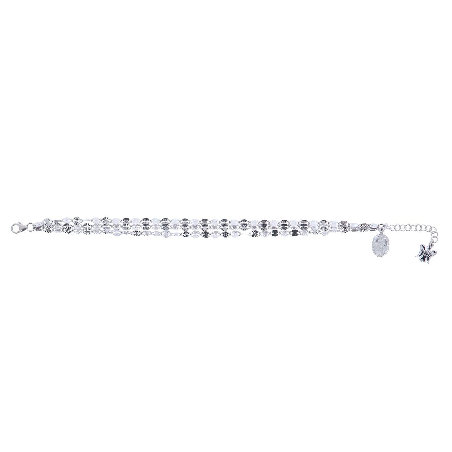 Bracciale tre Fili Catena Schiacciata Bronzo 21 cm