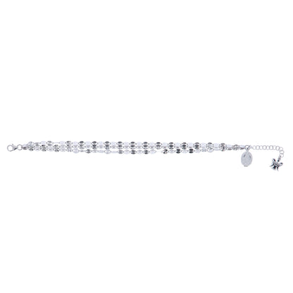 Bracciale tre Fili Catena Schiacciata Bronzo 21 cm