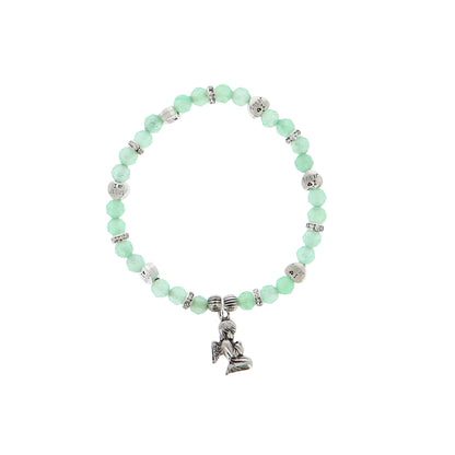 Bracciale angelo custode in giada verde con confezione