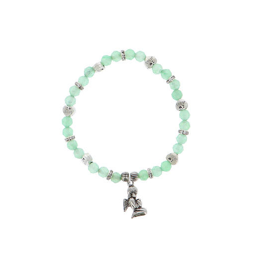 Bracciale angelo custode in giada verde con confezione