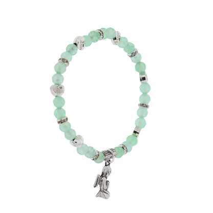 Bracciale angelo custode in giada verde con confezione