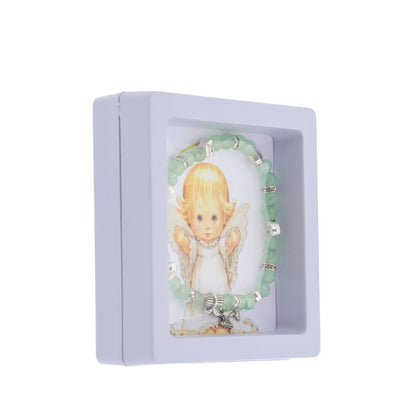 Bracciale angelo custode in giada verde con confezione