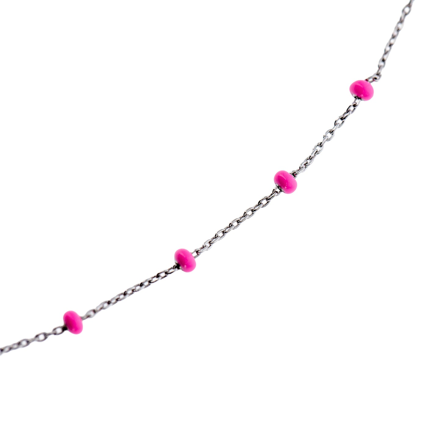Bracciale bimba in bronzo e grani rosa