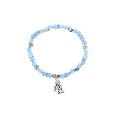 Bracciale angelo custode in giada celeste con confezione