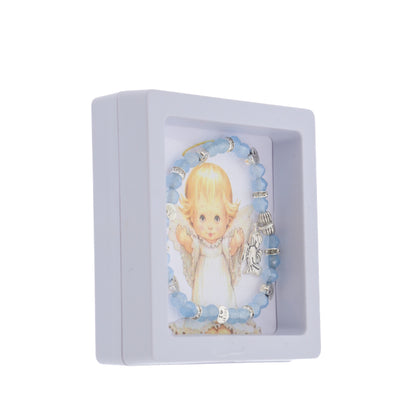 Bracciale angelo custode in giada celeste con confezione