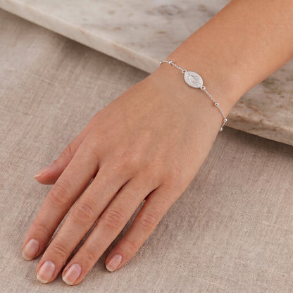 Bracciale Croce e Medaglia Miracolosa in bronzo 21 cm