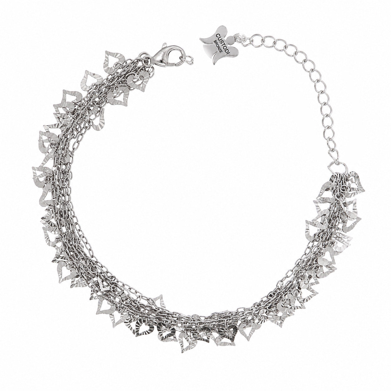 Bracciale cinque Fili Cuoricini Bronzo 23 cm