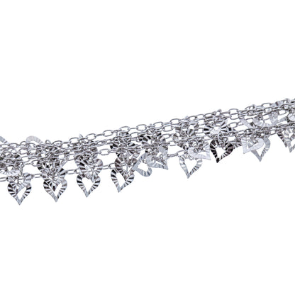 Bracciale cinque Fili Cuoricini Bronzo 23 cm