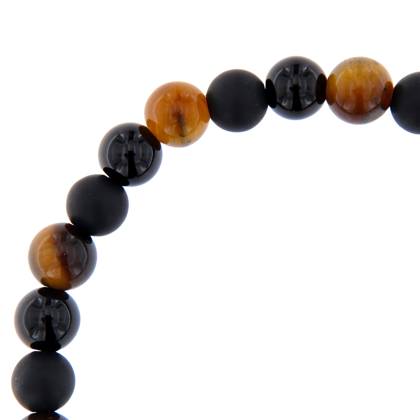 Bracciale Uomo Pietre Dure Occhio di Tigre e Tau - 6 mm