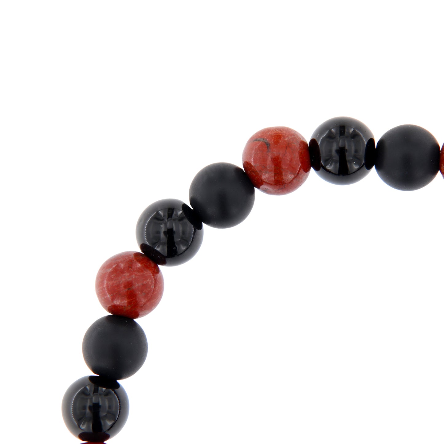Bracciale Uomo Pietre Dure Nere e Sandstone con Tau - 6 mm
