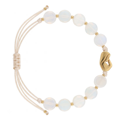 Bracciale Decina Cristallo Bianco e Madonna Dorata