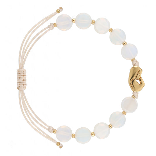 Bracciale Decina Cristallo Bianco e Madonna Dorata