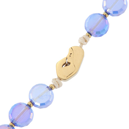 Bracciale Decina Cristallo Azzurro e Madonna Dorata