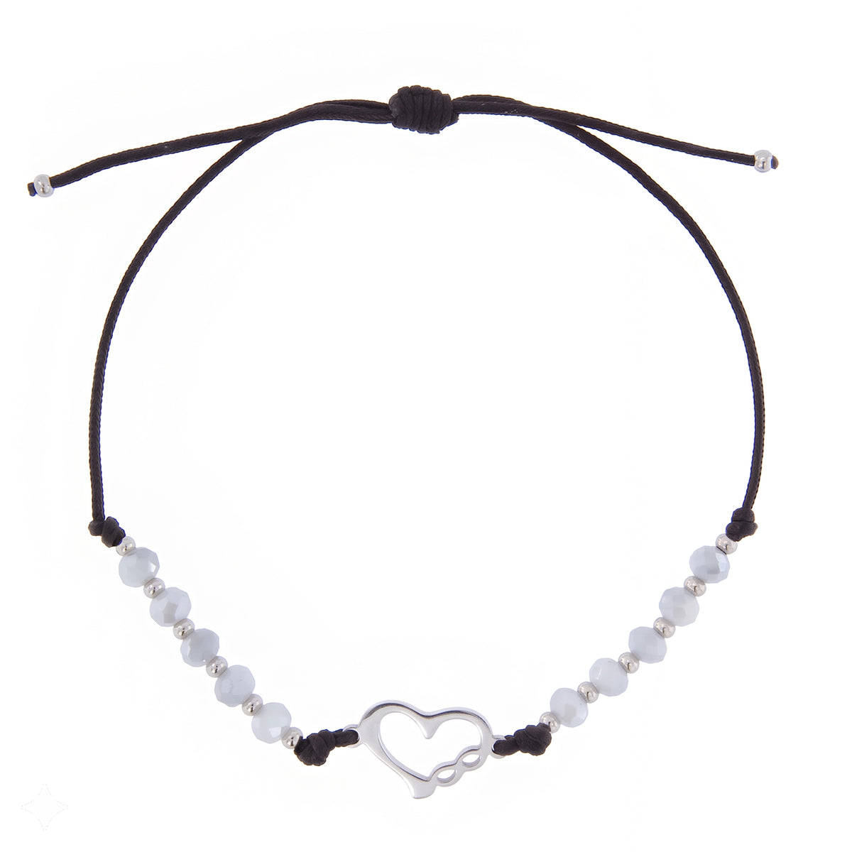 Bracciale Decina Regolabile con Cristalli 4 mm e Cuore