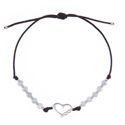 Bracciale Decina Regolabile con Cristalli 4 mm e Cuore