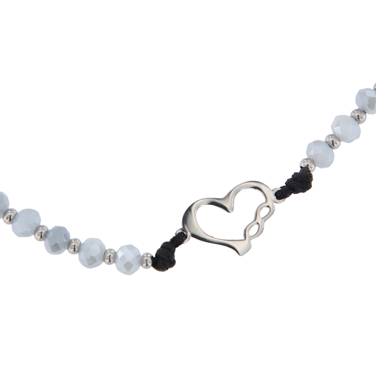 Bracciale Decina Regolabile con Cristalli 4 mm e Cuore