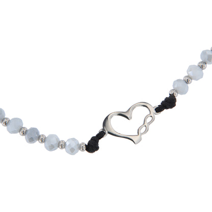Bracciale Decina Regolabile con Cristalli 4 mm e Cuore