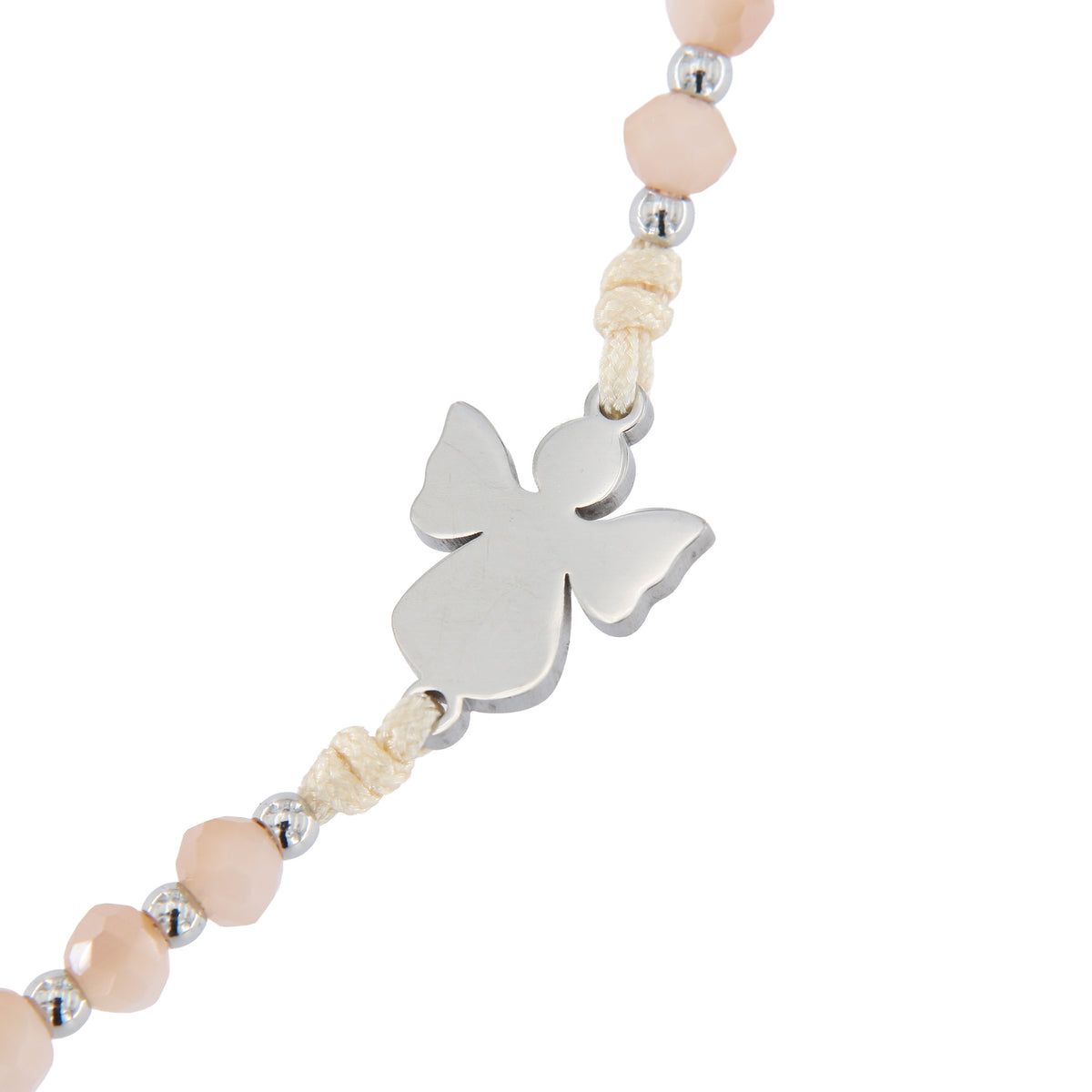 Bracciale Decina Pietre Ambra 4 mm e Angelo