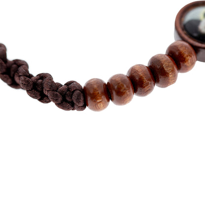 Bracciale decina San Charbel in legno. Regolabile.