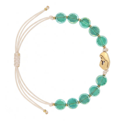 Bracciale Decina Cristallo Verde con Madonna Dorata
