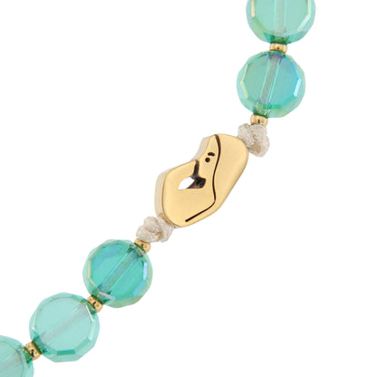 Bracciale Decina Cristallo Verde con Madonna Dorata