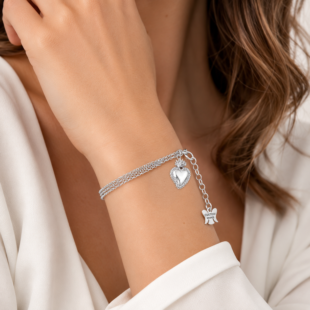 Bracciale Cuore Votivo tre Fili 21 cm
